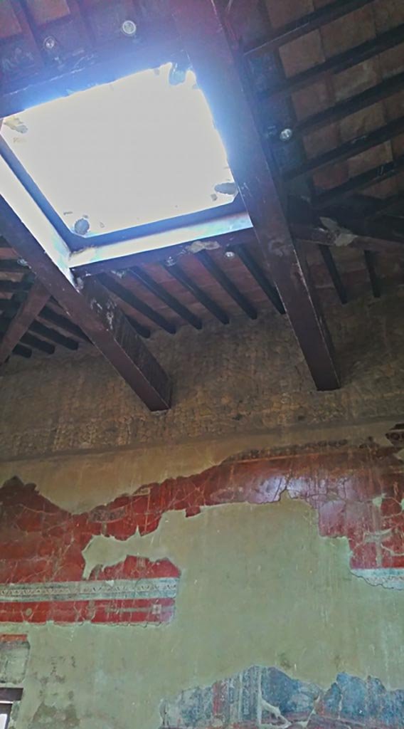 III.11 Herculaneum, photo taken between October 2014 and November 2019. 
Room 6, detail from upper north wall of atrium. Photo courtesy of Giuseppe Ciaramella.
