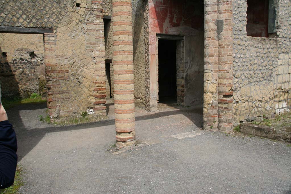IV.4, Herculaneum, October 2014. Looking towards north wall of courtyard 3. Photo courtesy of Michael Binns.

