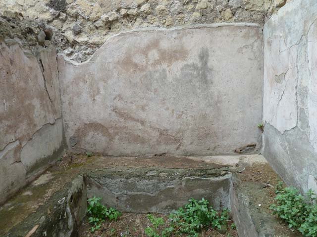 Ins. IV.17, Herculaneum, September 2015. Looking west from bar-room towards an area with benches on three sides, perhaps a rear room for the bar clients.