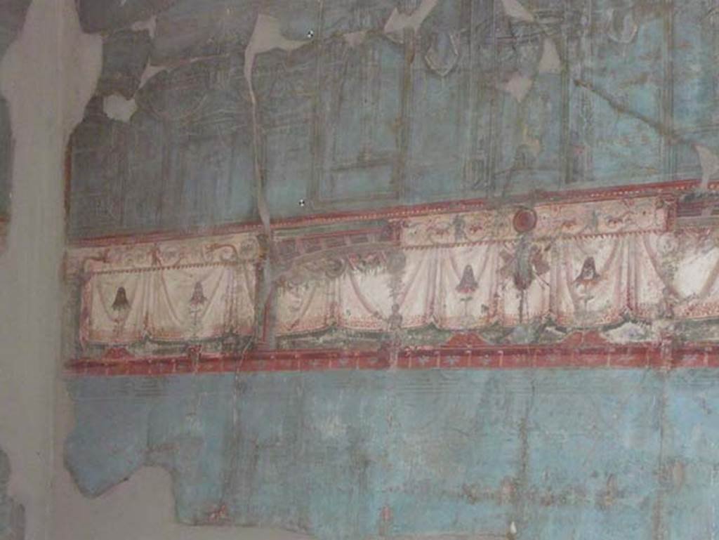 Ins. V 35, Herculaneum, September 2015. Diaeta 6, west wall, south end.