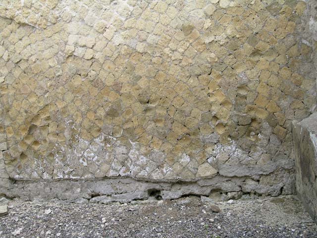 Ins. Orientalis II.15, Herculaneum. September 2015. 
Looking towards north wall and north-east corner, with holes for support beams for an upper floor.
