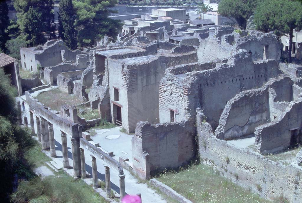 Herculaneum. 7th August 1976. Looking south-west across site at the rear of Ins.Or.II.4.
Photo courtesy of Rick Bauer, from Dr George Fay’s slides collection.

