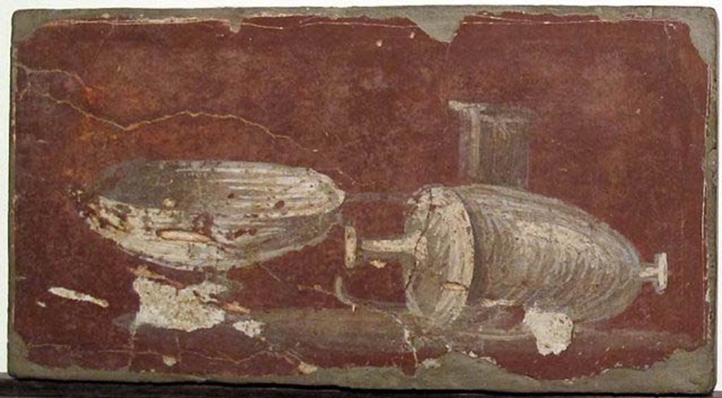 Villa dei Papiri, Herculaneum. Still life fresco. 
Now in Naples Archaeological Museum. Inventory number 9944. 
