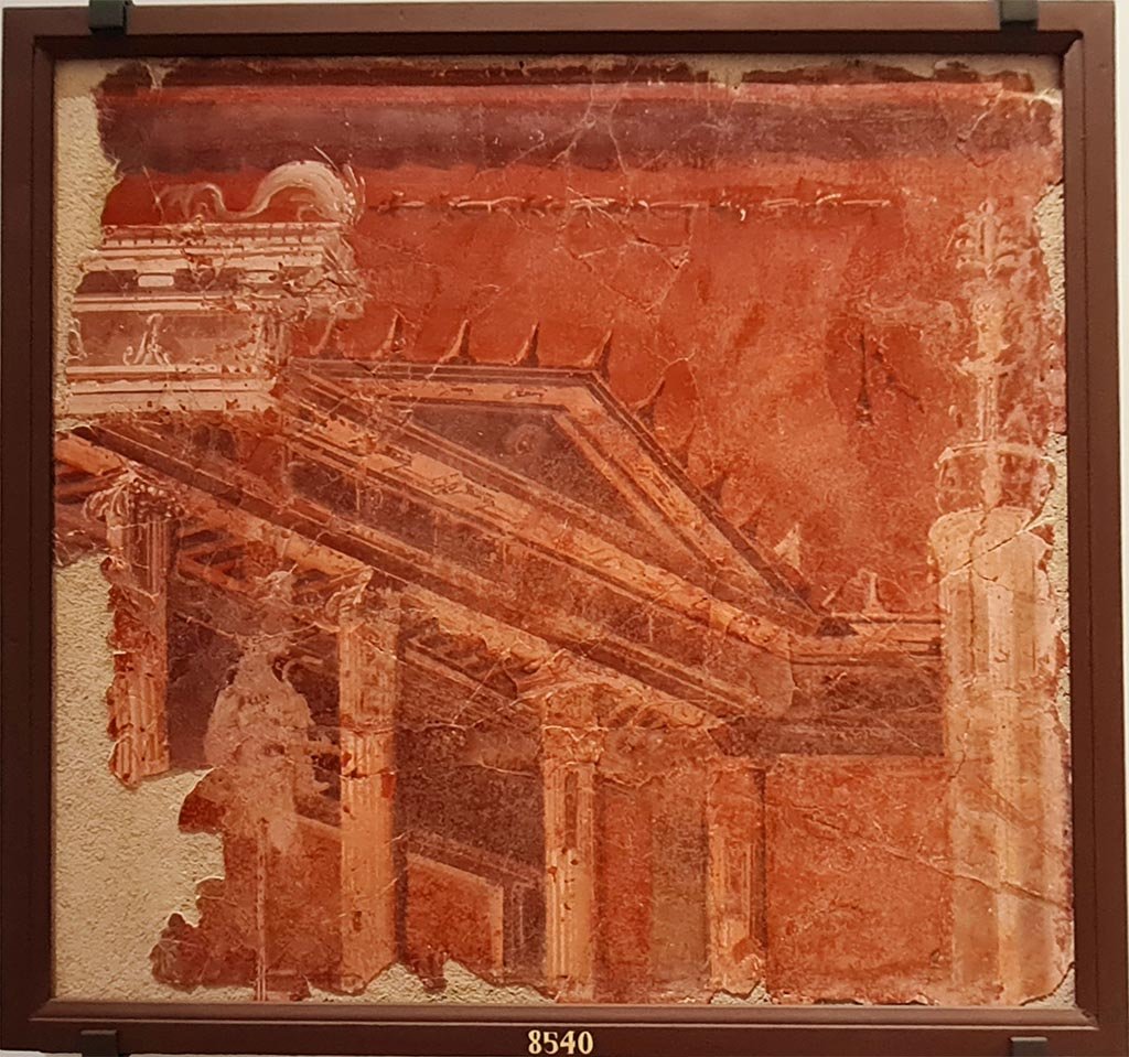 Herculaneum Augusteum. Architectural scene.
Now in Naples Archaeological Museum. Inventory number 8540.
