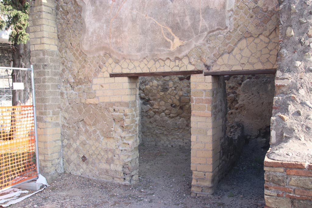 II.3 Herculaneum, October 2023. Looking towards two doorways on north side of vestibule. Photo courtesy of Klaus Heese.