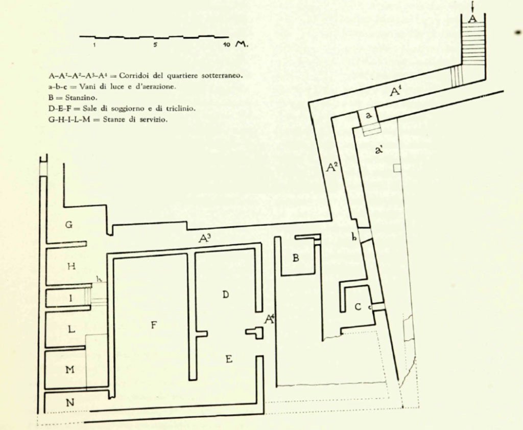 III.1/2/18/19, Herculaneum. Drawing of rooms of lower level.
See Maiuri, A., 1958. Ercolano, I Nuovi Scavi (1927-1958). (p. 333, fig. 263.)
