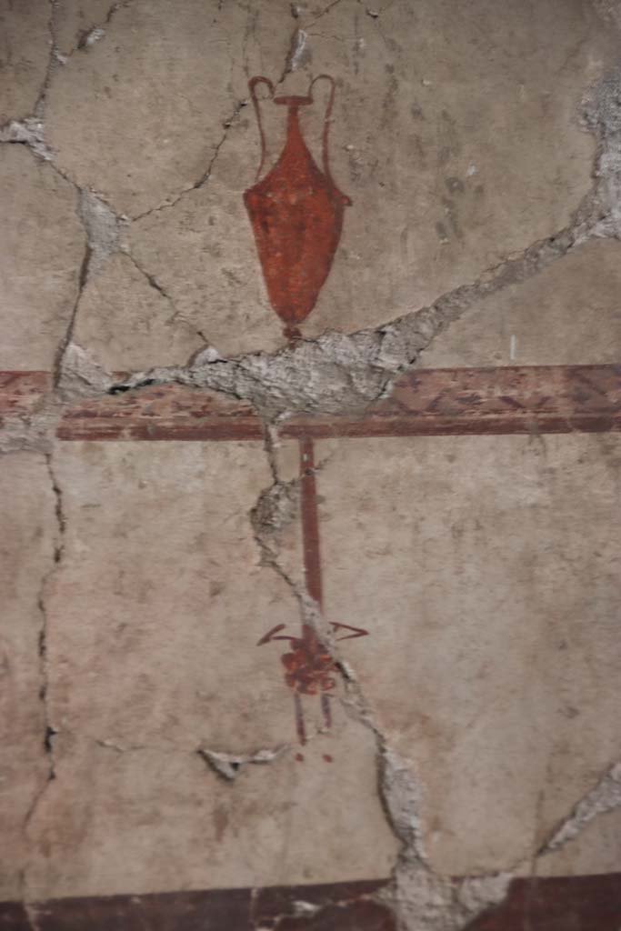 III 16, Herculaneum, October 2020. Room 3, detail from upper south wall. Photo courtesy of Klaus Heese.