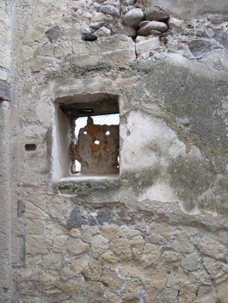 III 16, Herculaneum, October 2014.  Room 2, looking towards doorway in north-east corner leading to entrance corridor, and window in east wall. Photo courtesy of Michael Binns.
