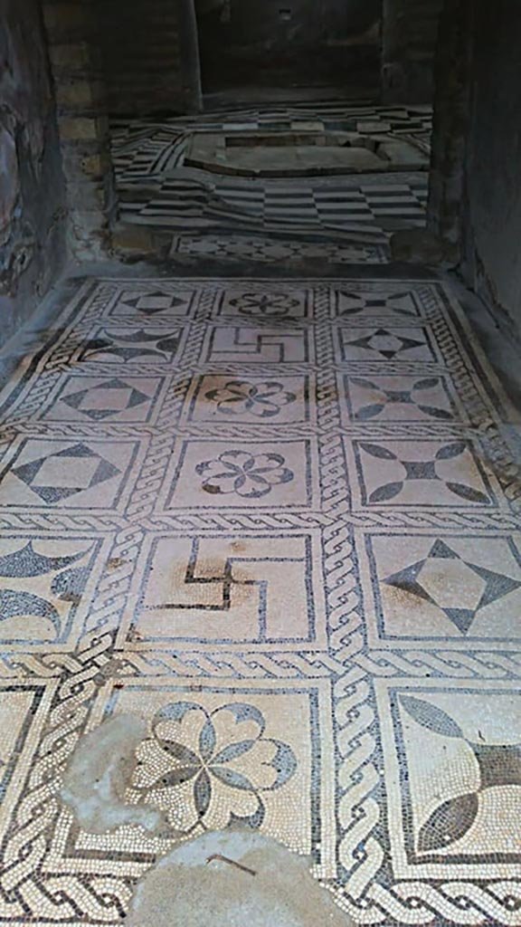 IV.2 Herculaneum. Photo taken between October 2014 and November 2019.
Looking east along entrance corridor mosaic flooring towards atrium. 
Photo courtesy of Giuseppe Ciaramella.
