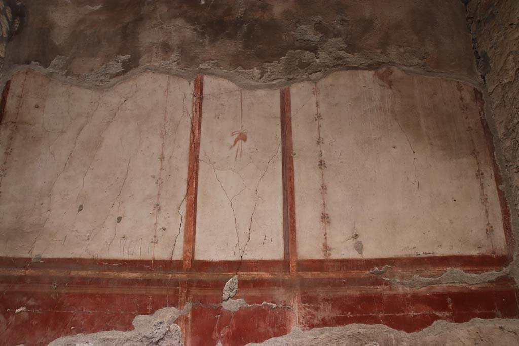 IV.4, Herculaneum, October 2020. Room 4, upper north wall of cubiculum. Photo courtesy of Klaus Heese.