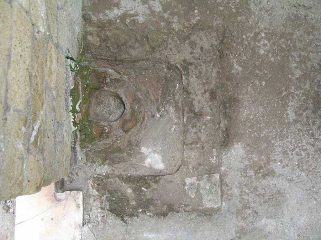 IV.13 Herculaneum, May 2005. Detail of surrounding floor area in south-east corner of entrance vestibule. 
Photo courtesy of Nicolas Monteix.
