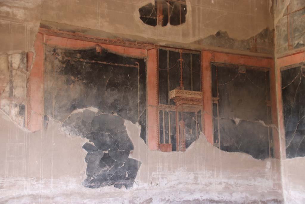 IV.21, Herculaneum, September 2019. Looking towards west wall of triclinium 5. Photo courtesy of Klaus Heese.