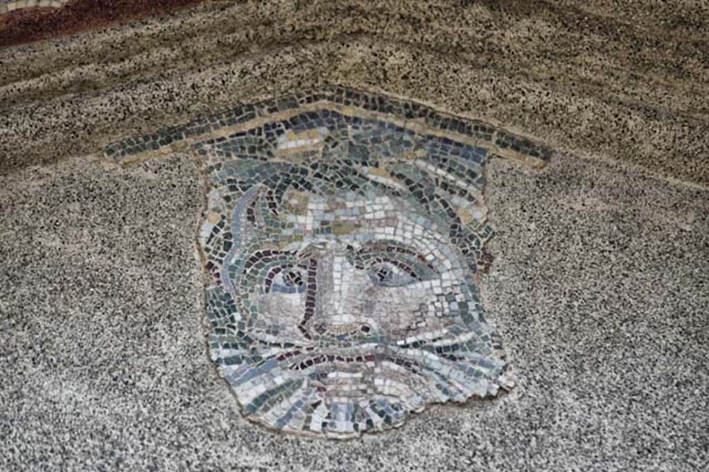 IV.21, Herculaneum, April 2018. Detail of the head of Oceanus from the upper centre of the great portal of Garden 32. Photo courtesy of Ian Lycett-King. Use is subject to Creative Commons Attribution-NonCommercial License v.4 International.

