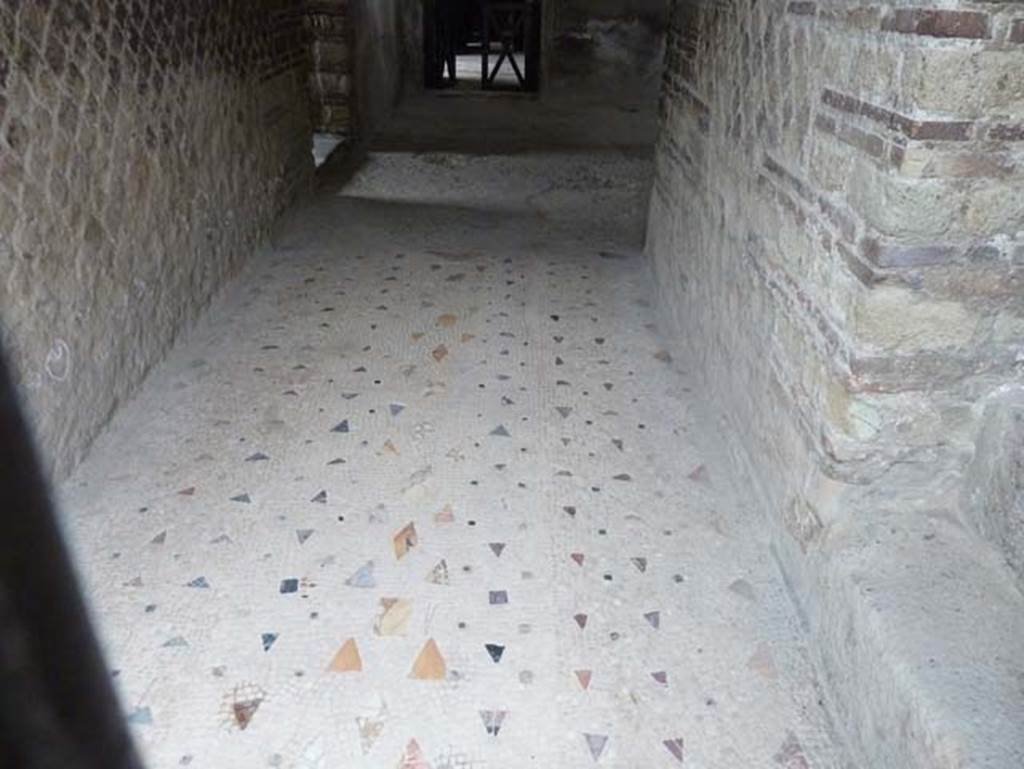 Ins IV.21, Herculaneum, September 2015. Looking west along entrance corridor.