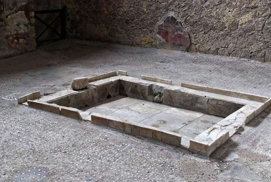 V.1, Herculaneum, November 2008. Looking south-east across impluvium in atrium. 
Photo courtesy of Nicolas Monteix.

