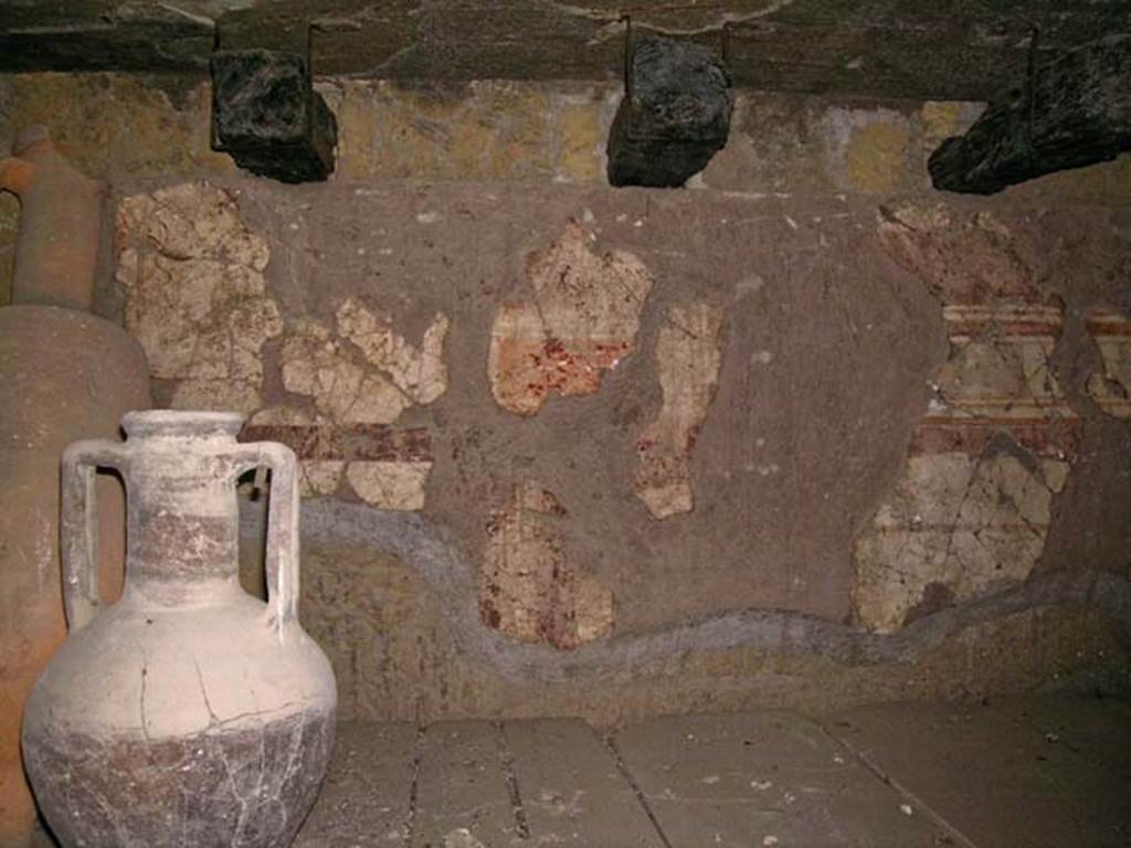 V.6, Herculaneum. June 2006. Detail from north end of east wall of mezzanine level. Photo courtesy of Nicolas Monteix.