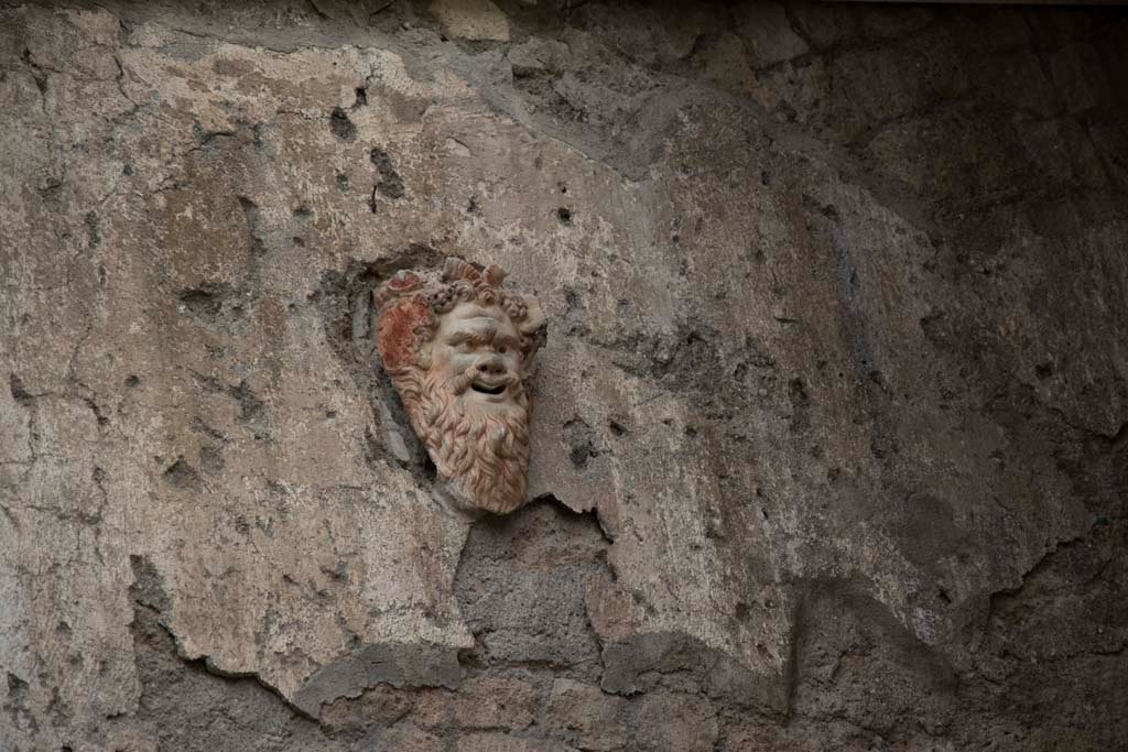 V.7 Herculaneum, March 2019. Detail of mask on north wall
Foto Annette Haug, ERC Grant 681269 DÉCOR.
