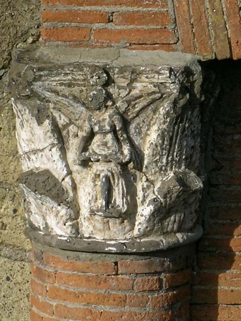 V.35, Herculaneum. May 2004. Detail of Corinthian capital. Photo courtesy of Nicolas Monteix.