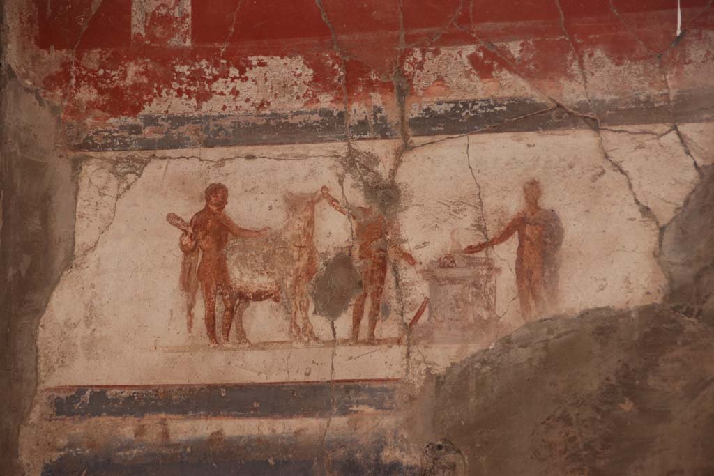 VI.16 Herculaneum. September 2017. Panel on east side of south wall. Photo courtesy of Klaus Heese. 

