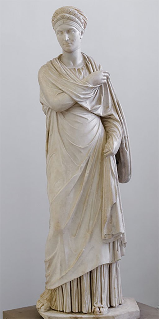 Statue of "Herculaneum woman with head of Antonia".
Now in Naples Archaeological Museum. Inventory number 6057.

