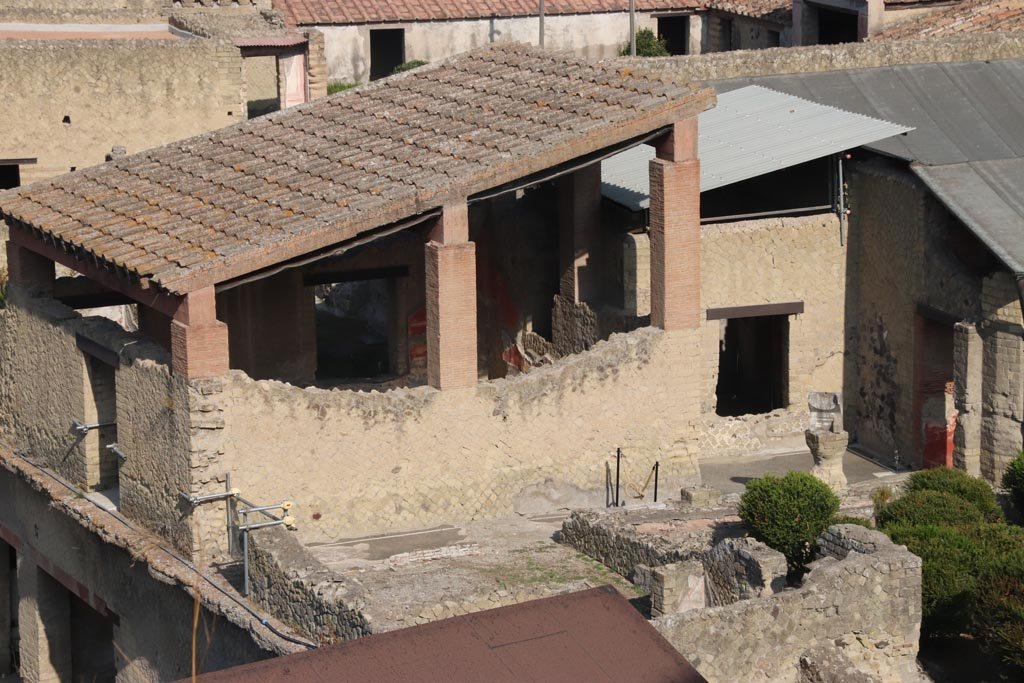 Ins. Or. I.1, Herculaneum. October 2023. 
Looking west from access roadway towards room 6, with room m, on right. Photo courtesy of Klaus Heese.
