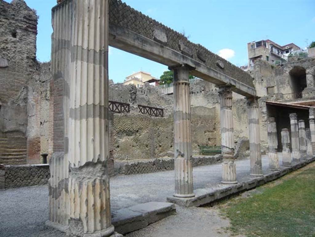 Ins. Orientalis II.4, Herculaneum, August 2013. Looking north-west from portico towards rectangular area. 
Photo courtesy of Buzz Ferebee.


