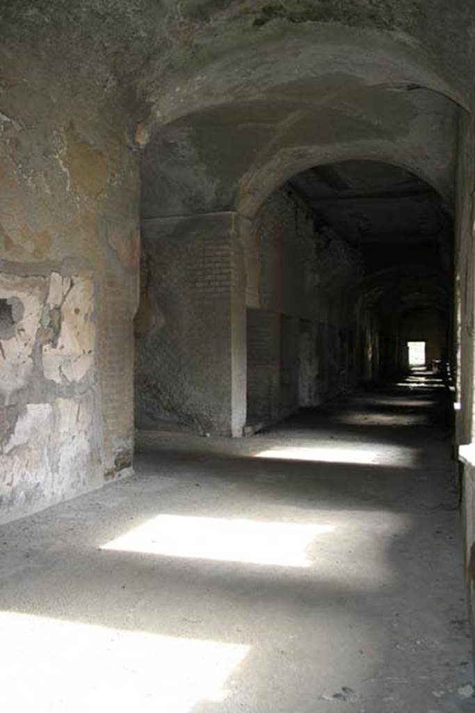 Ins. Orientalis II.4, Herculaneum, March 2008. Looking east along interior of cryptoporticus. Photo courtesy of Sera Baker.
