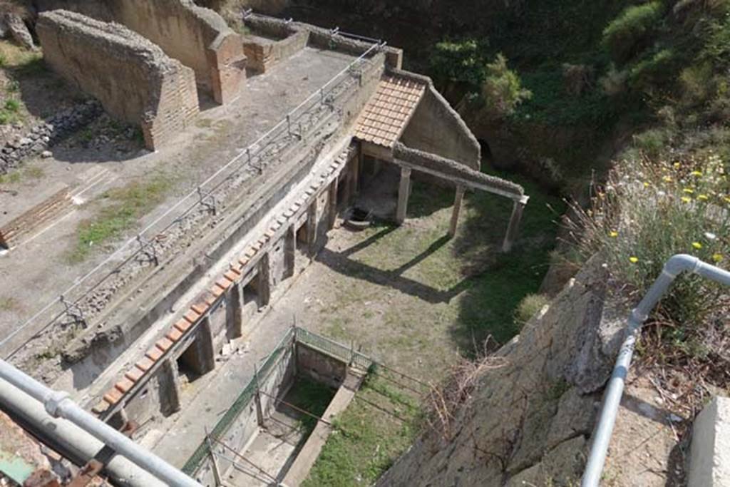 Ins. Orientalis II 4, Herculaneum Palaestra. July 2010. Looking north-east from access roadway above.  Photo courtesy of Michael Binns.
