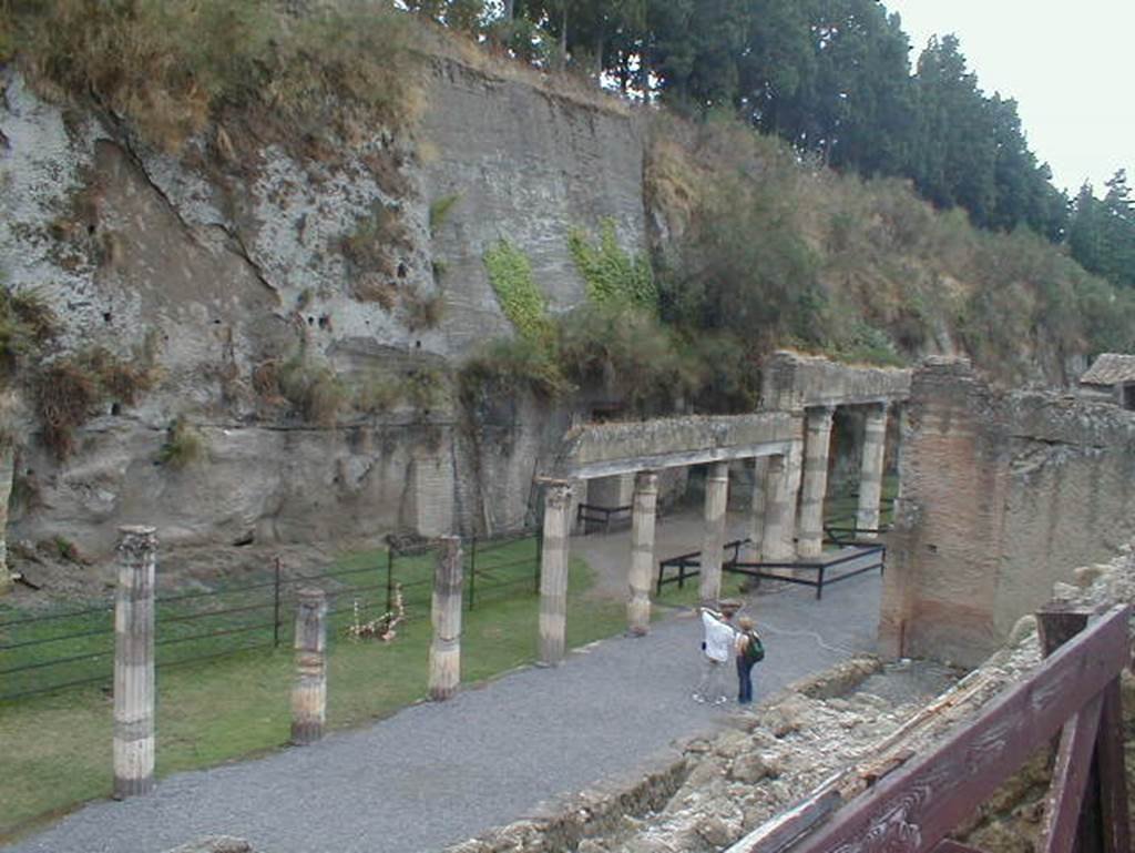 Ins. Or. II. September 2004. Looking south-east across the west portico of the Palaestra.