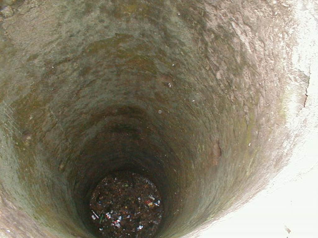 VI.10 Herculaneum, September 2004. Baths well.